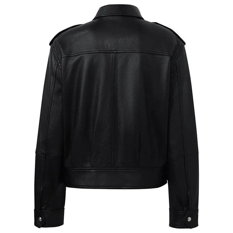 Short Goat Leather Jacket