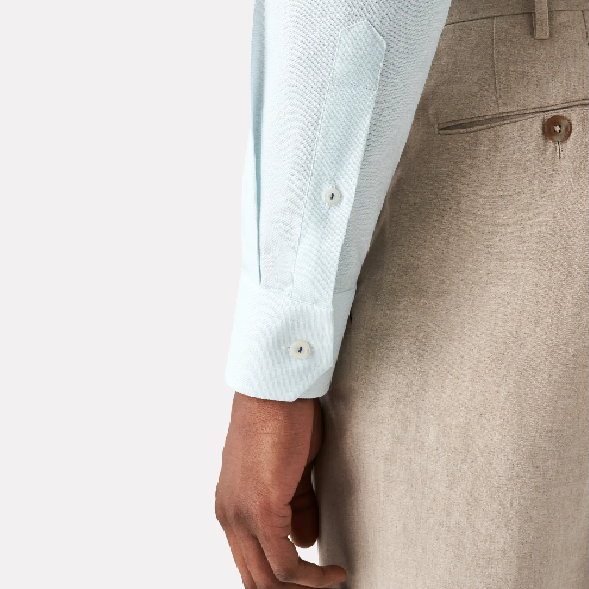 Slim Fit Dobby Dress Shirt / Light Green