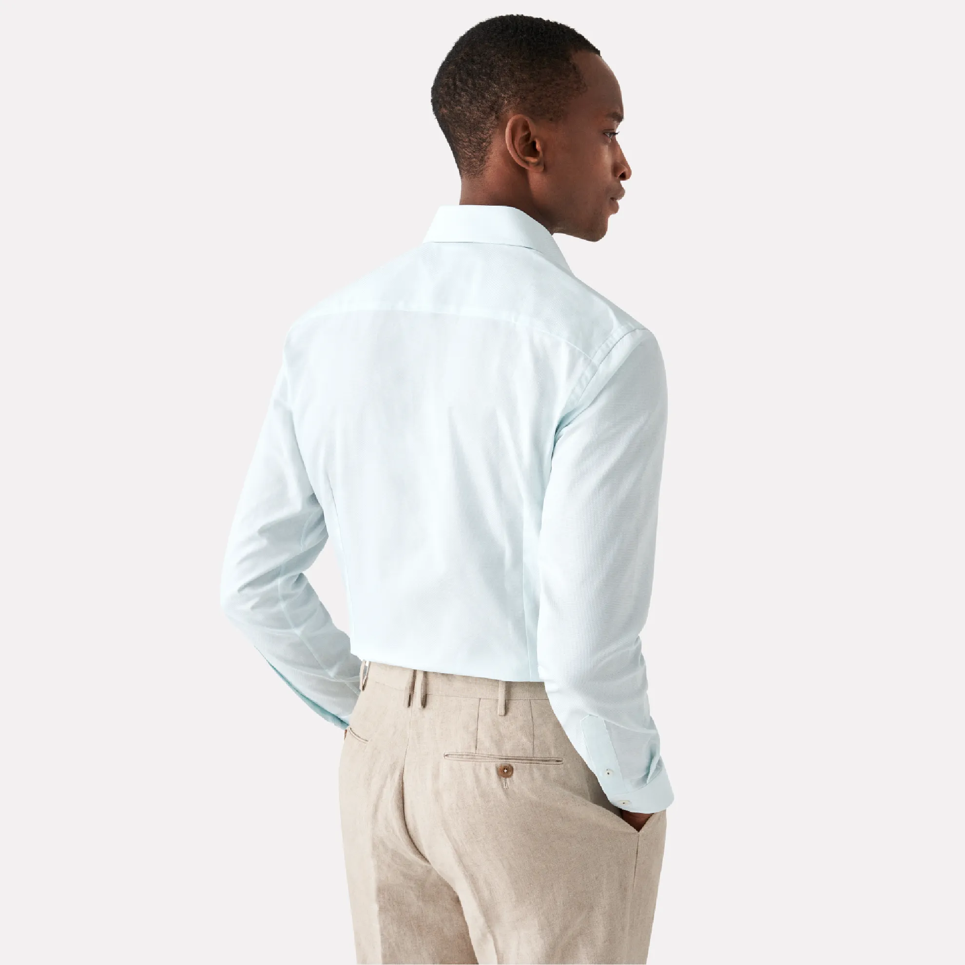 Slim Fit Dobby Dress Shirt / Light Green