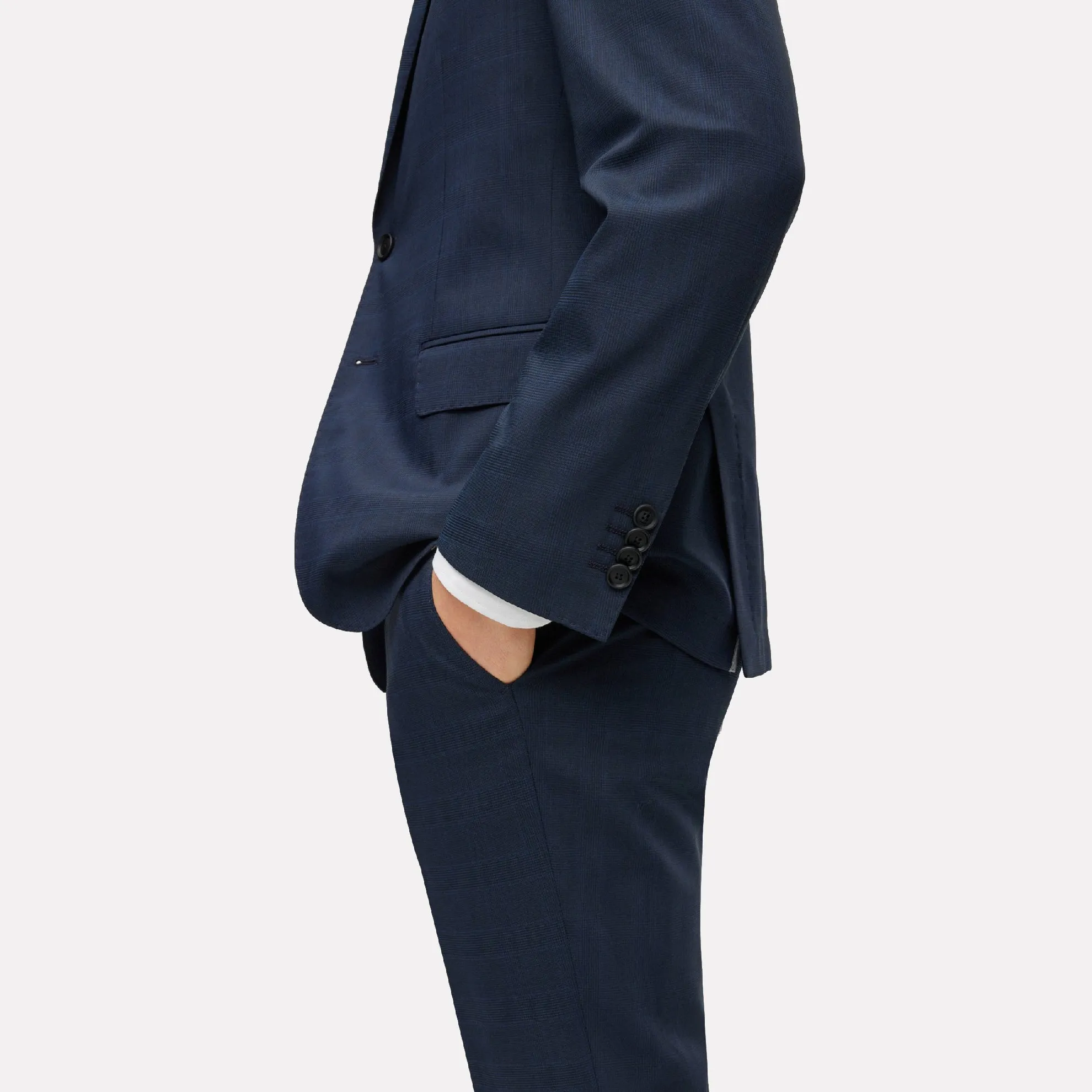 Slim Fit "Huge" Stretch Wool-blend Suit / Dark Blue