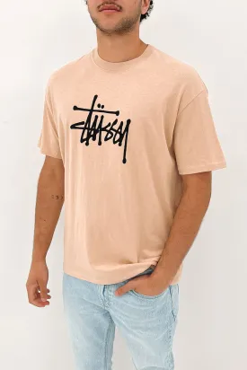 Solid Graffiti Short Sleeve Tee Beige