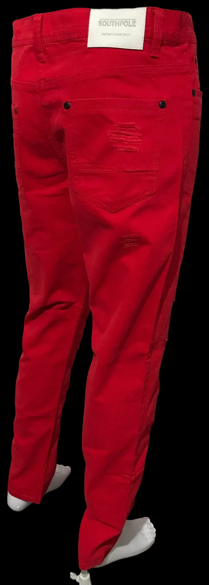 ^SOUTHPOLE^ (RED) RIPPED DENIM FOR MEN (34'' x 32'')