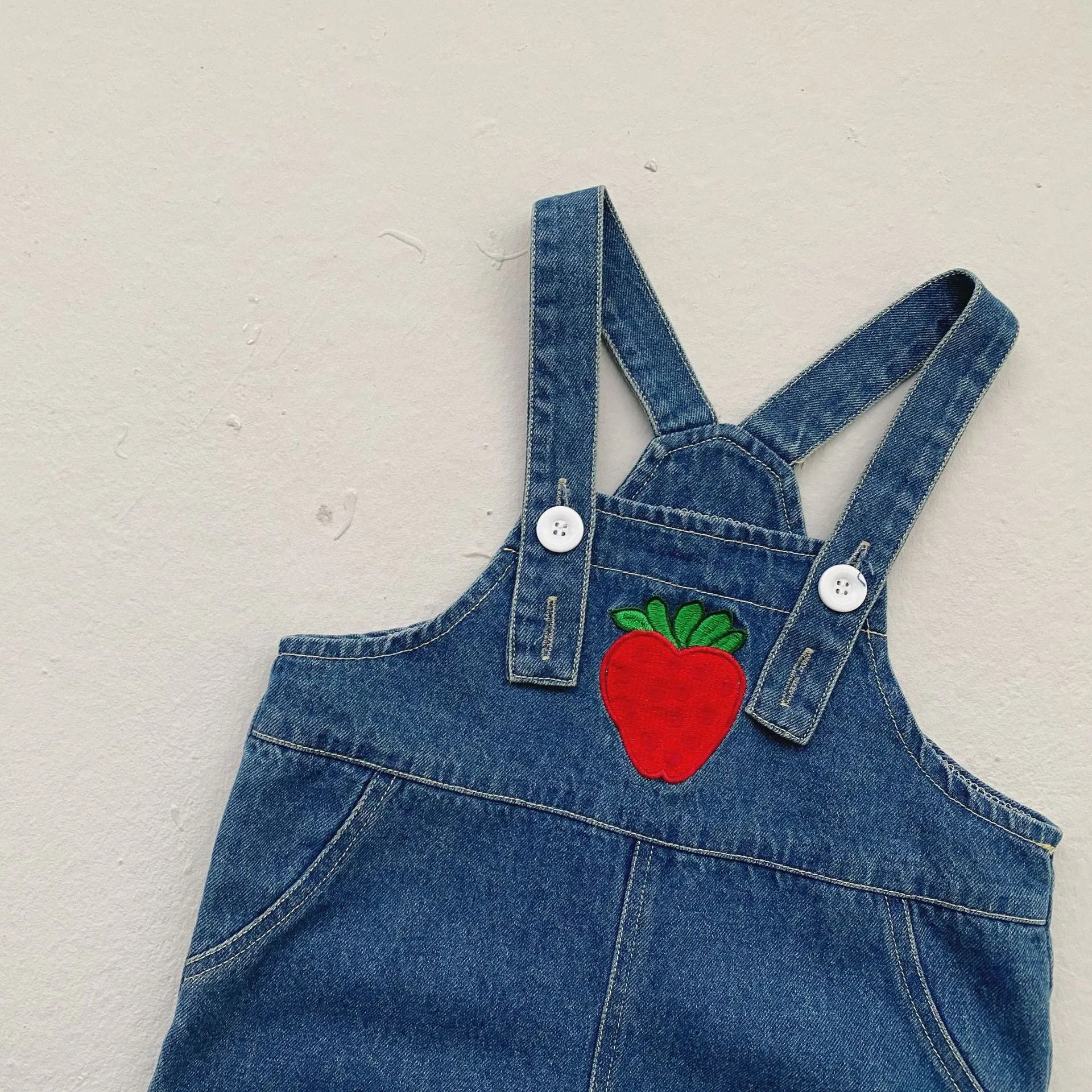 Strawberry Denim Overalls