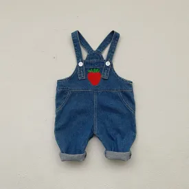 Strawberry Denim Overalls