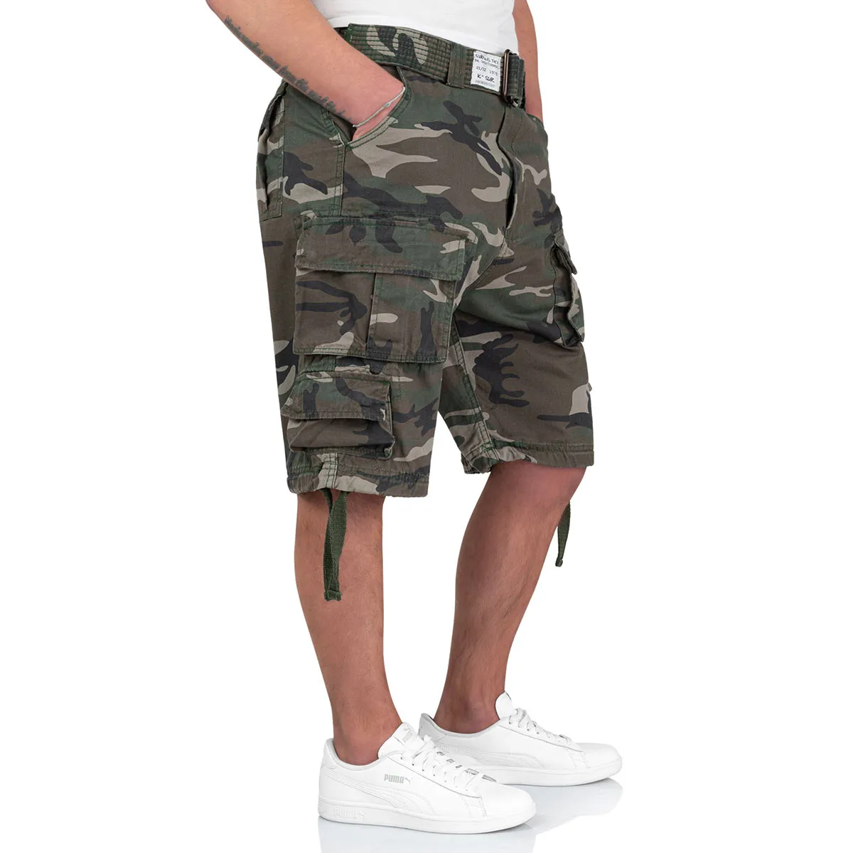 Surplus Division Shorts Woodland Camo