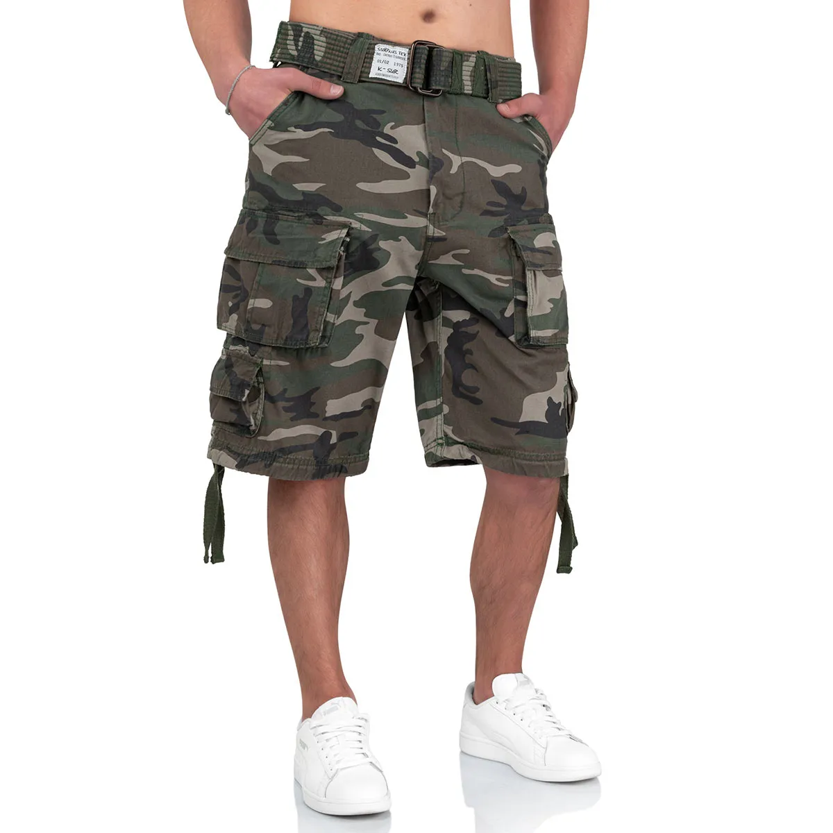 Surplus Division Shorts Woodland Camo