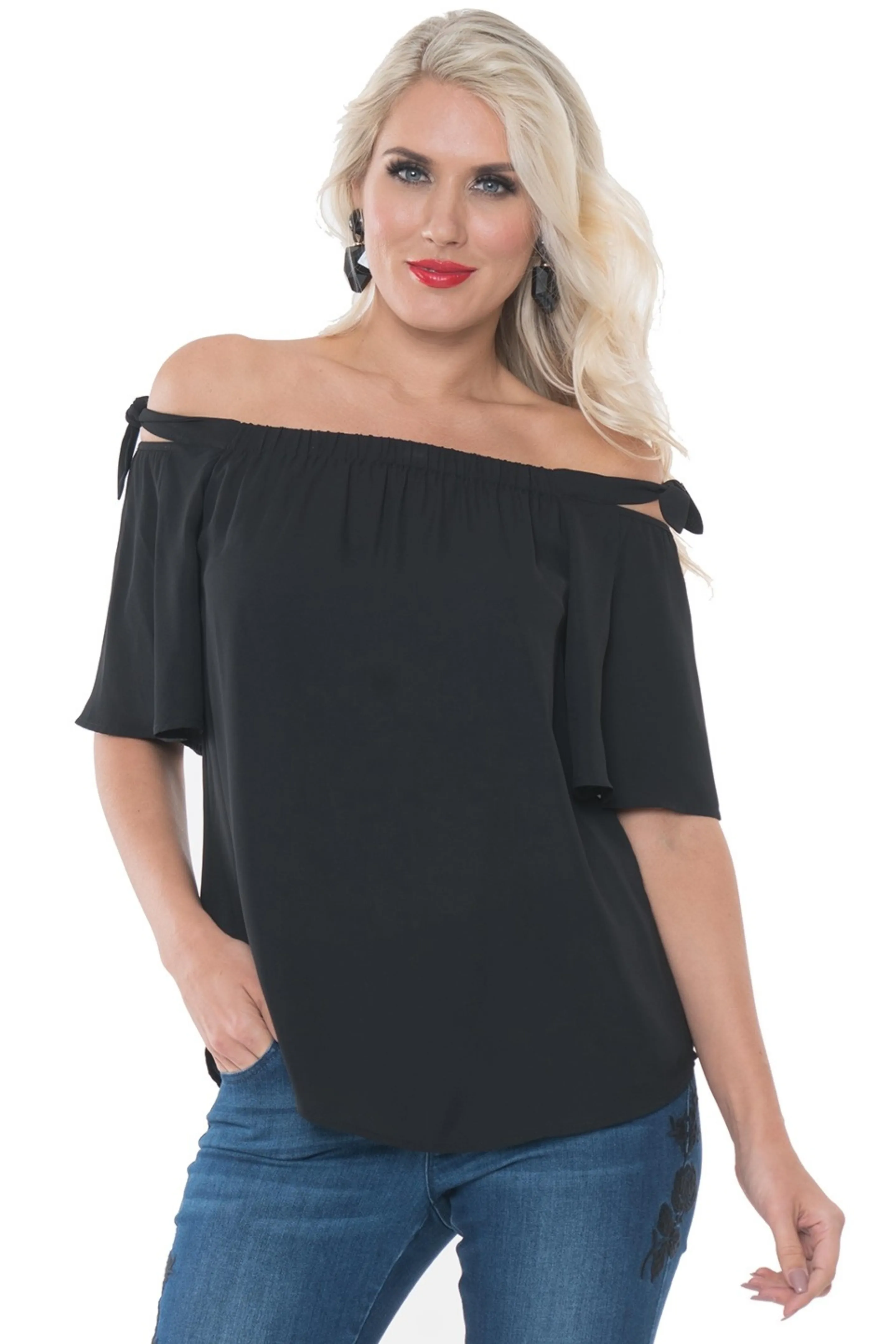 Sweetly Black - Off The Shoulder Top