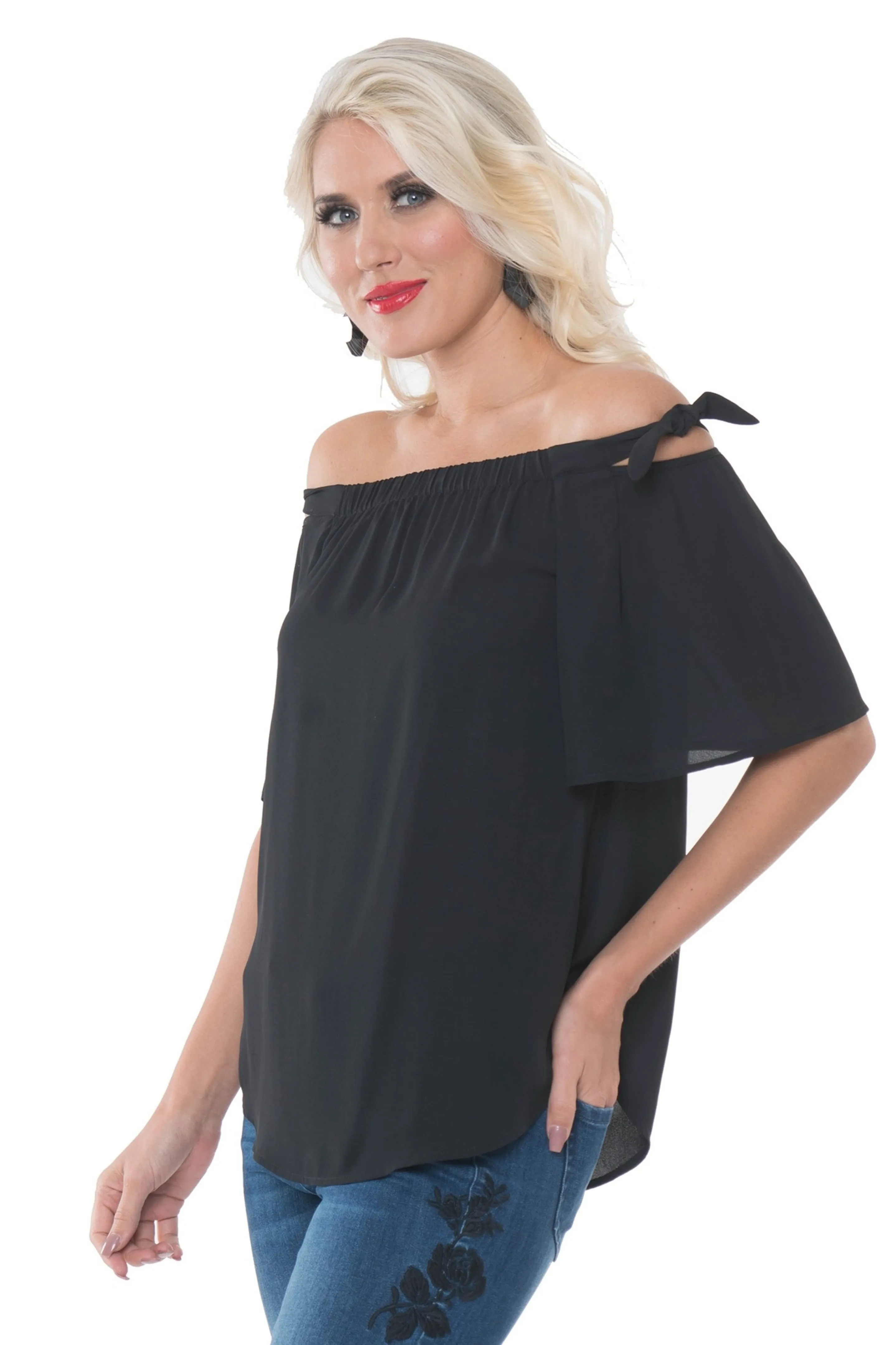 Sweetly Black - Off The Shoulder Top