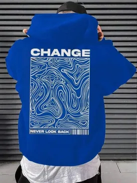 SXV  'change never look back’ Printed Cool Aesthetic Sweatshirt Hoodie