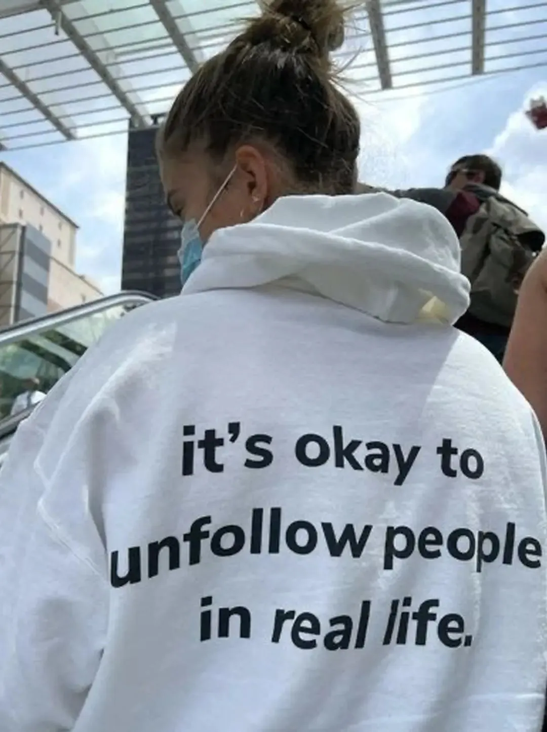 SXV  'its ok to unfollow people in real life’ Printed Cool Aesthetic Sweatshirt Hoodie