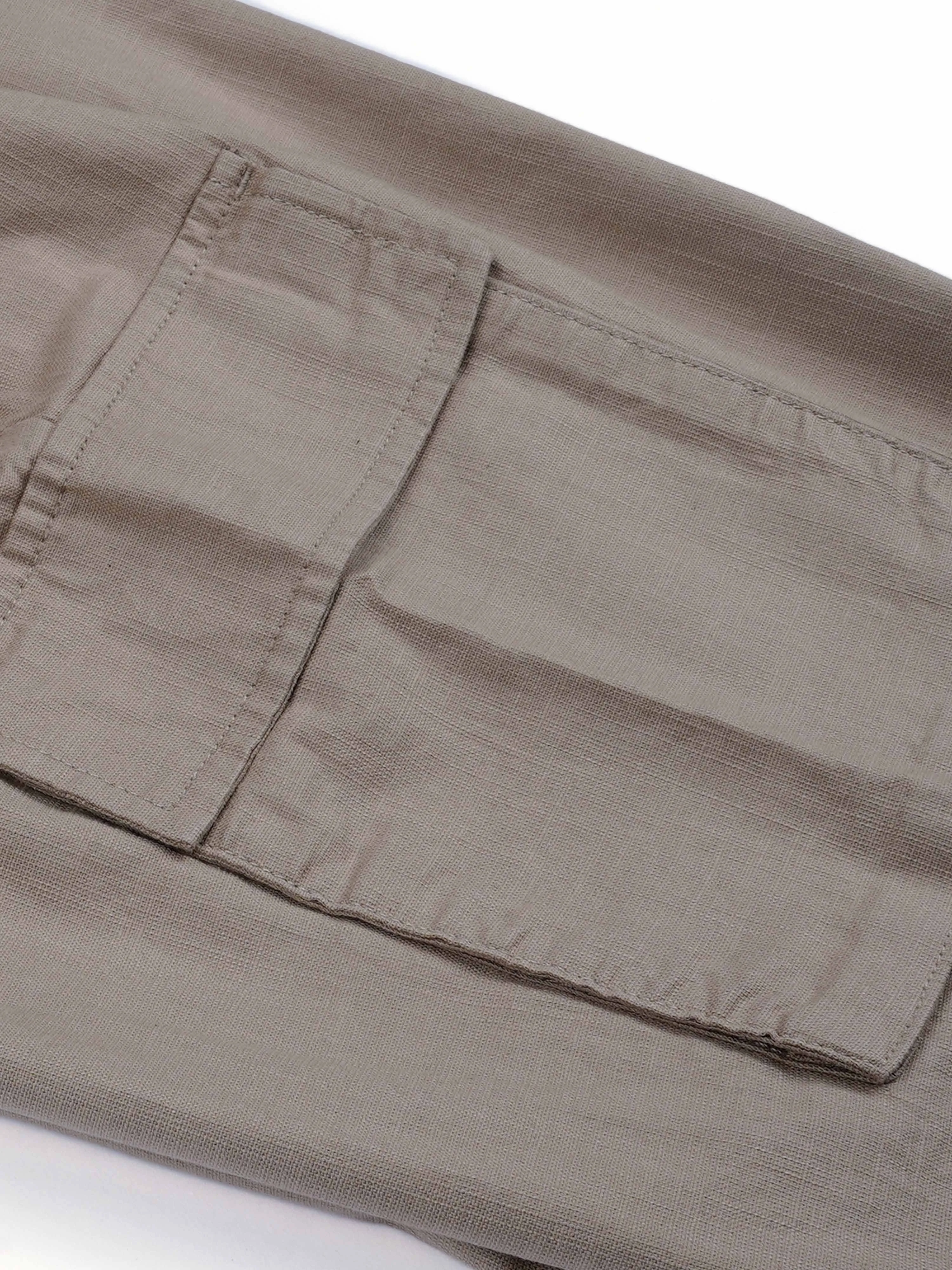 Textured Relaxed Flexiwaist Khaki Cargo