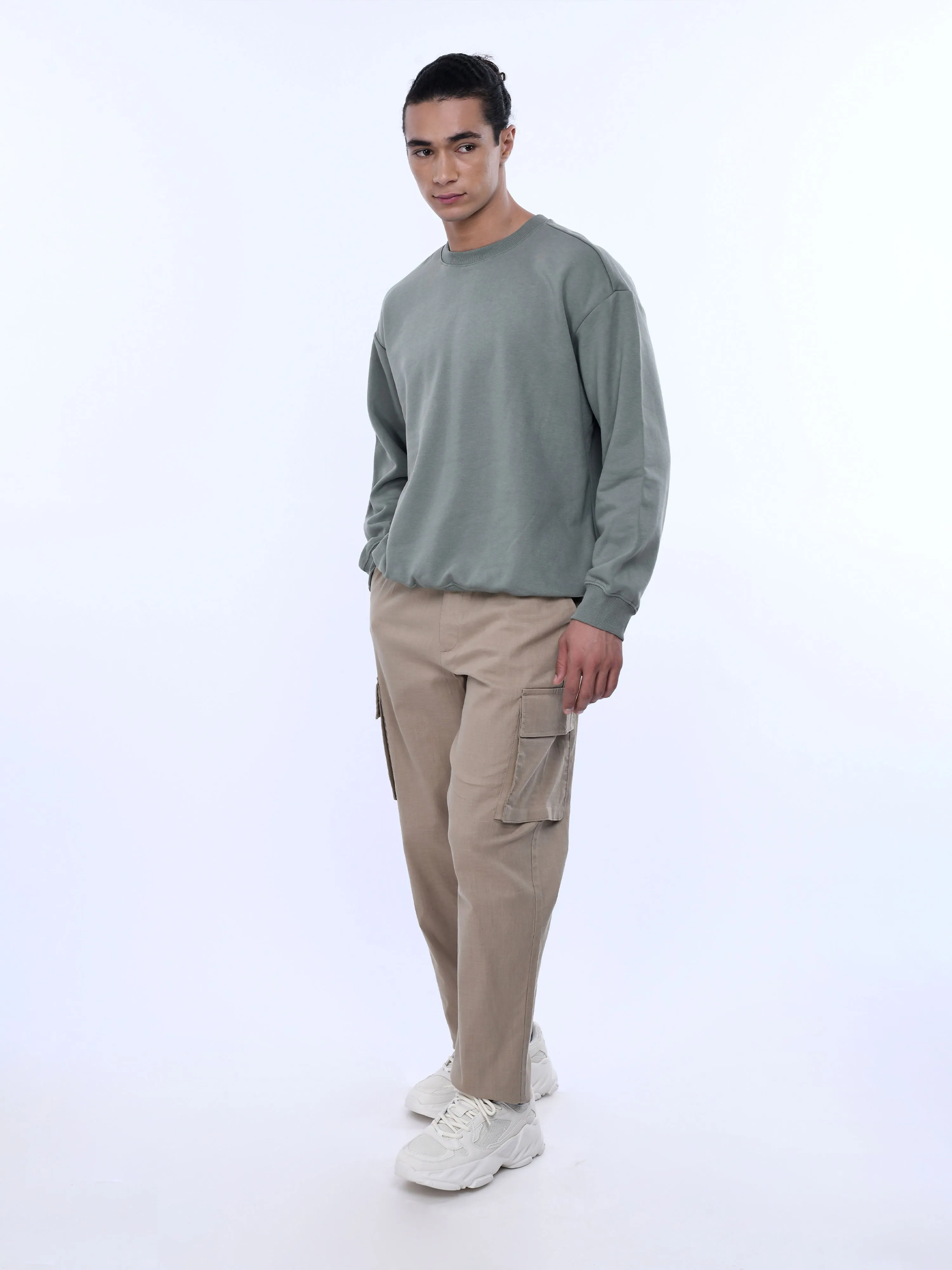 Textured Relaxed Flexiwaist Khaki Cargo