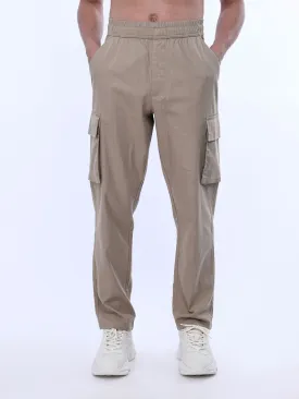 Textured Relaxed Flexiwaist Khaki Cargo