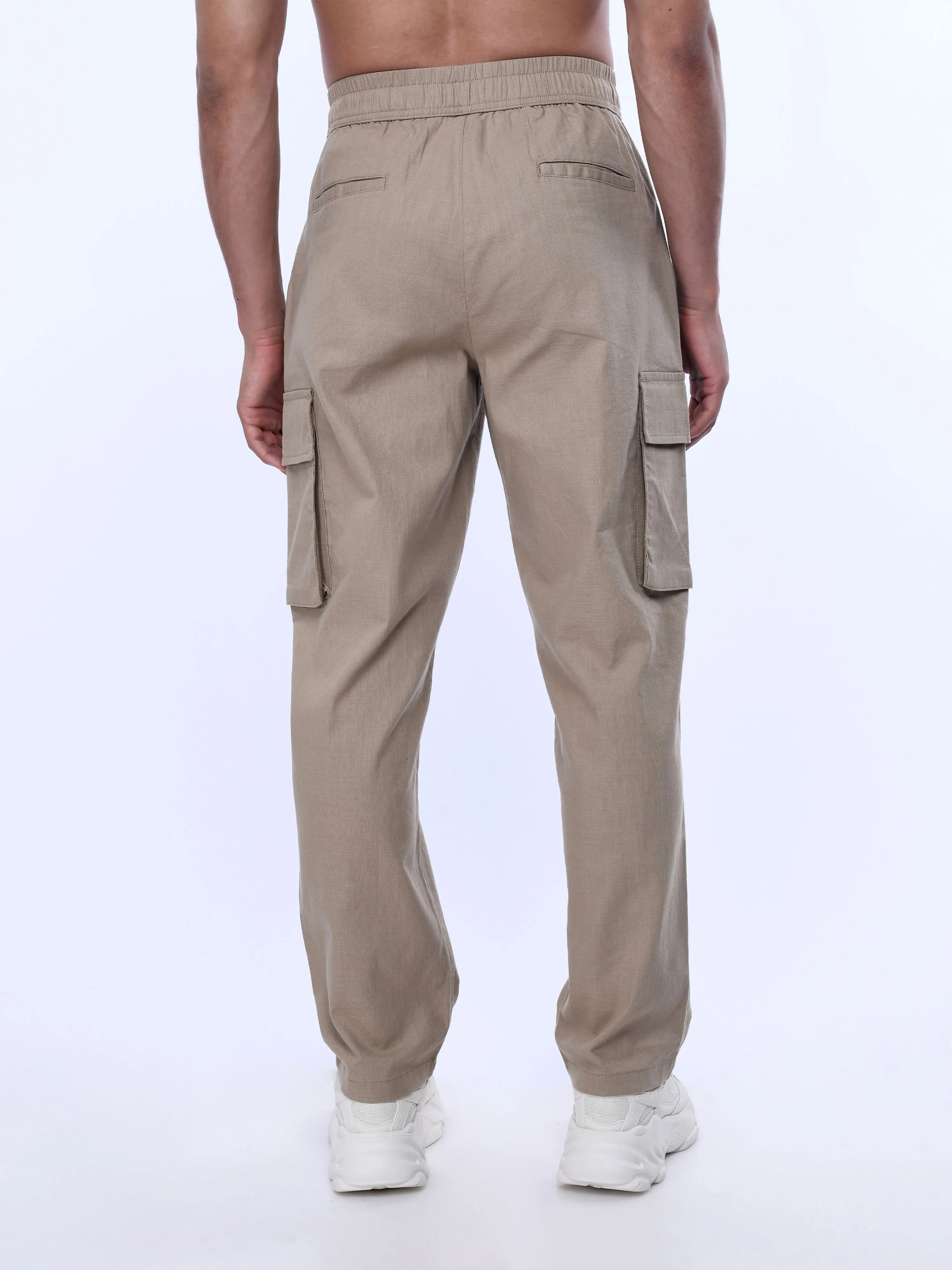 Textured Relaxed Flexiwaist Khaki Cargo