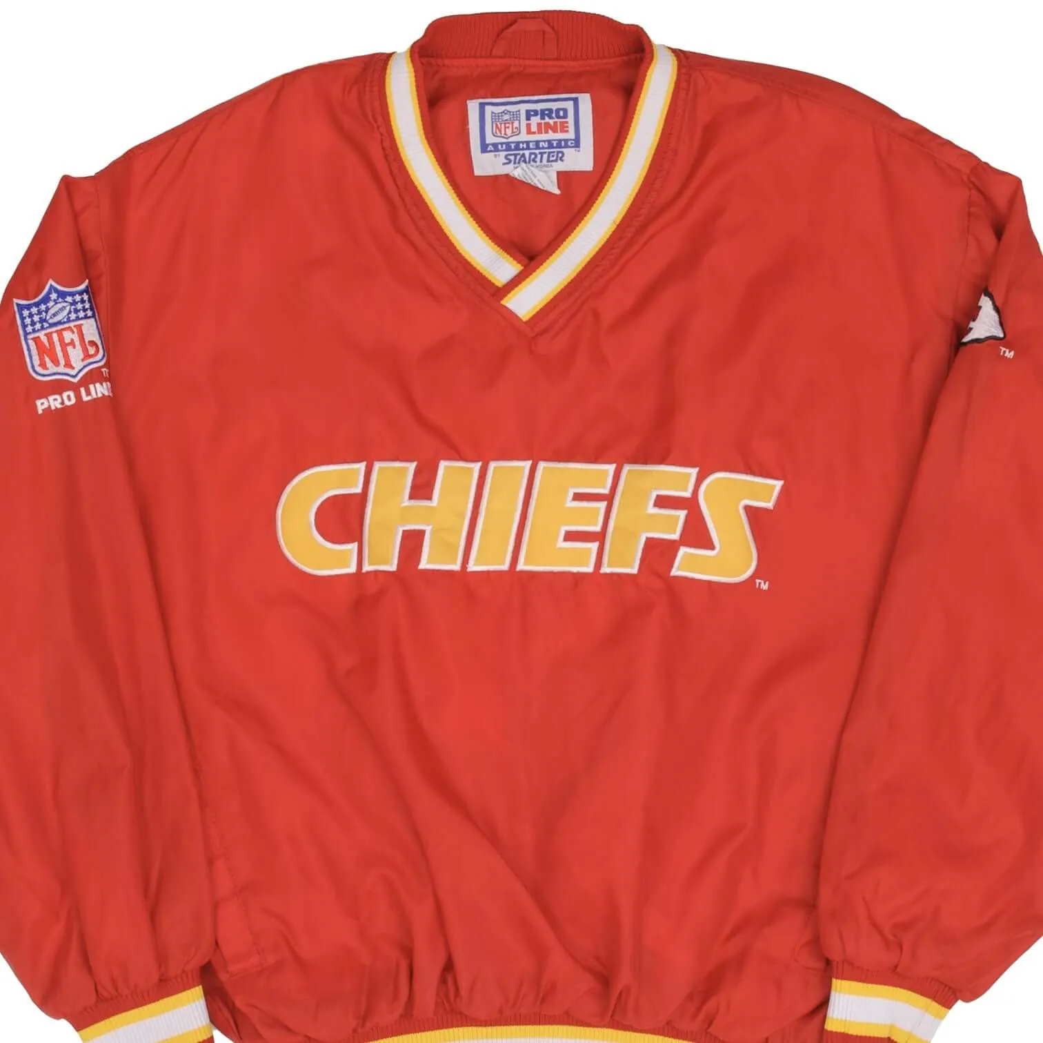 VINTAGE NFL KANSAS CITY CHIEFS PULLOVER WINDBREAKER JACKET 1990S SIZE MEDIUM