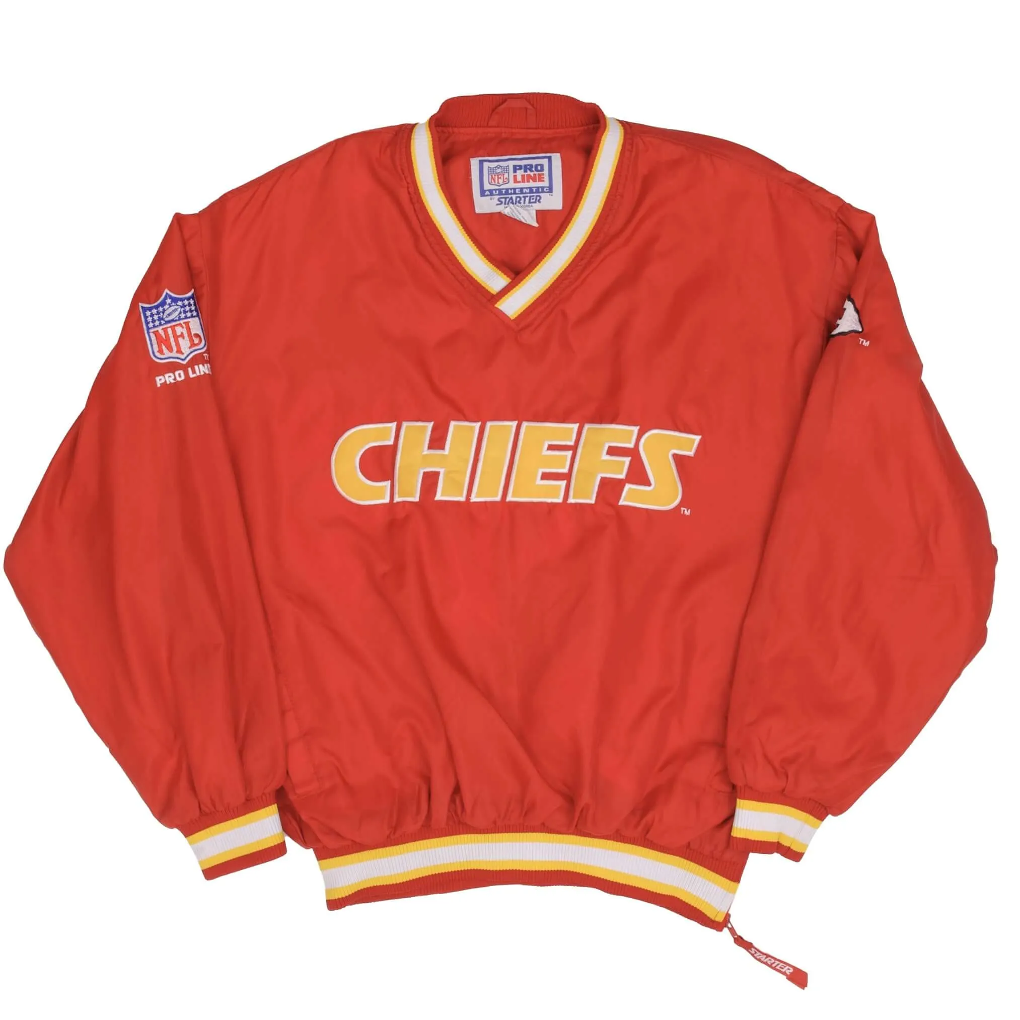 VINTAGE NFL KANSAS CITY CHIEFS PULLOVER WINDBREAKER JACKET 1990S SIZE MEDIUM