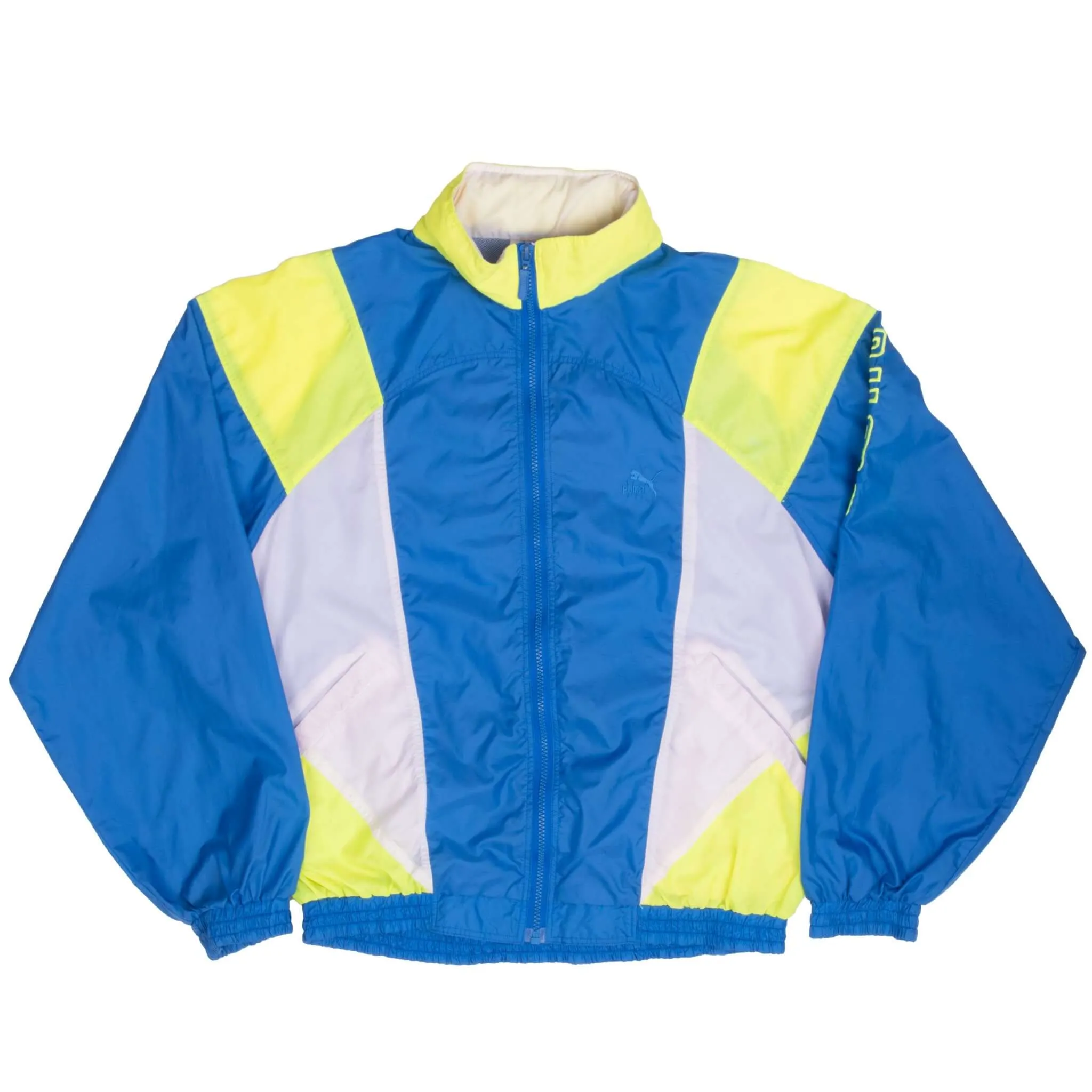 VINTAGE PUMA NEON WINDBREAKER JACKET 1980S MEDIUM