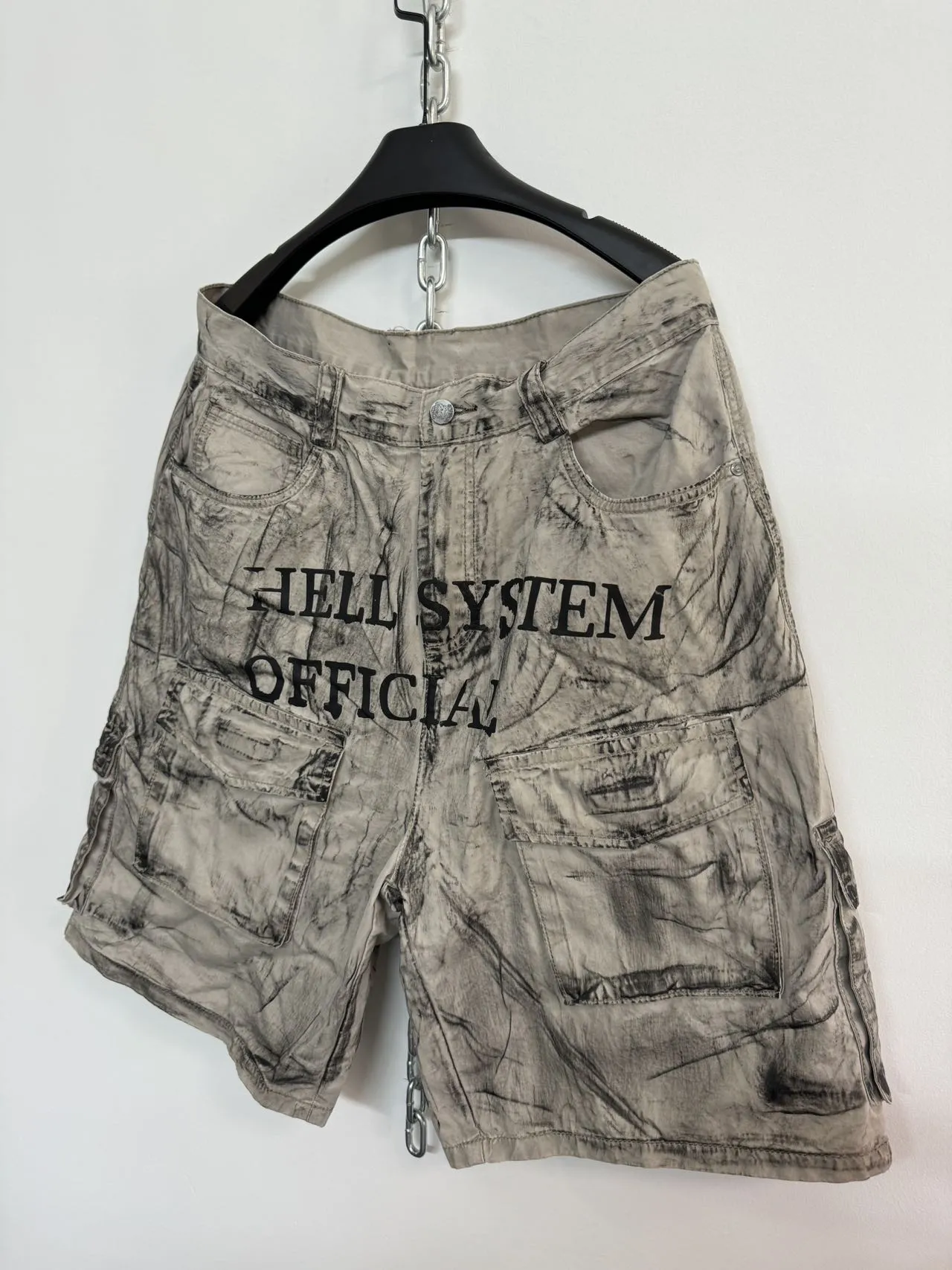 Washed Loose Fit Cargo Shorts