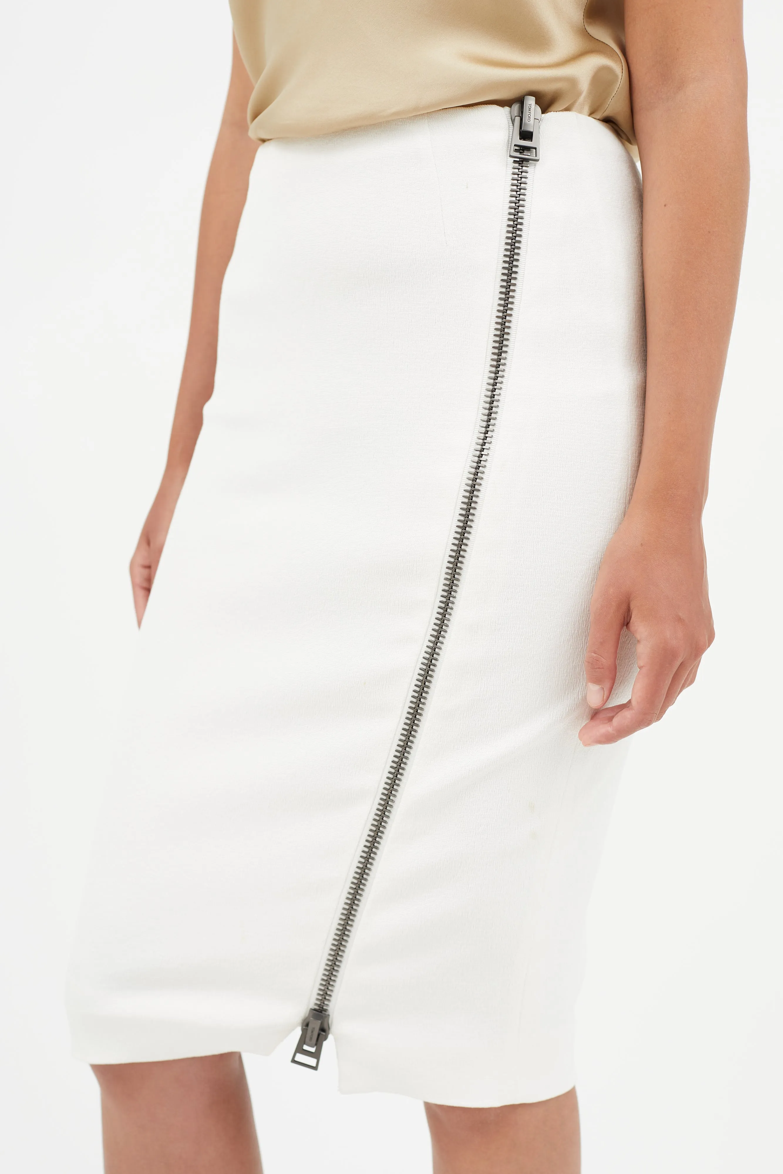 White Crepe Two Piece Suit