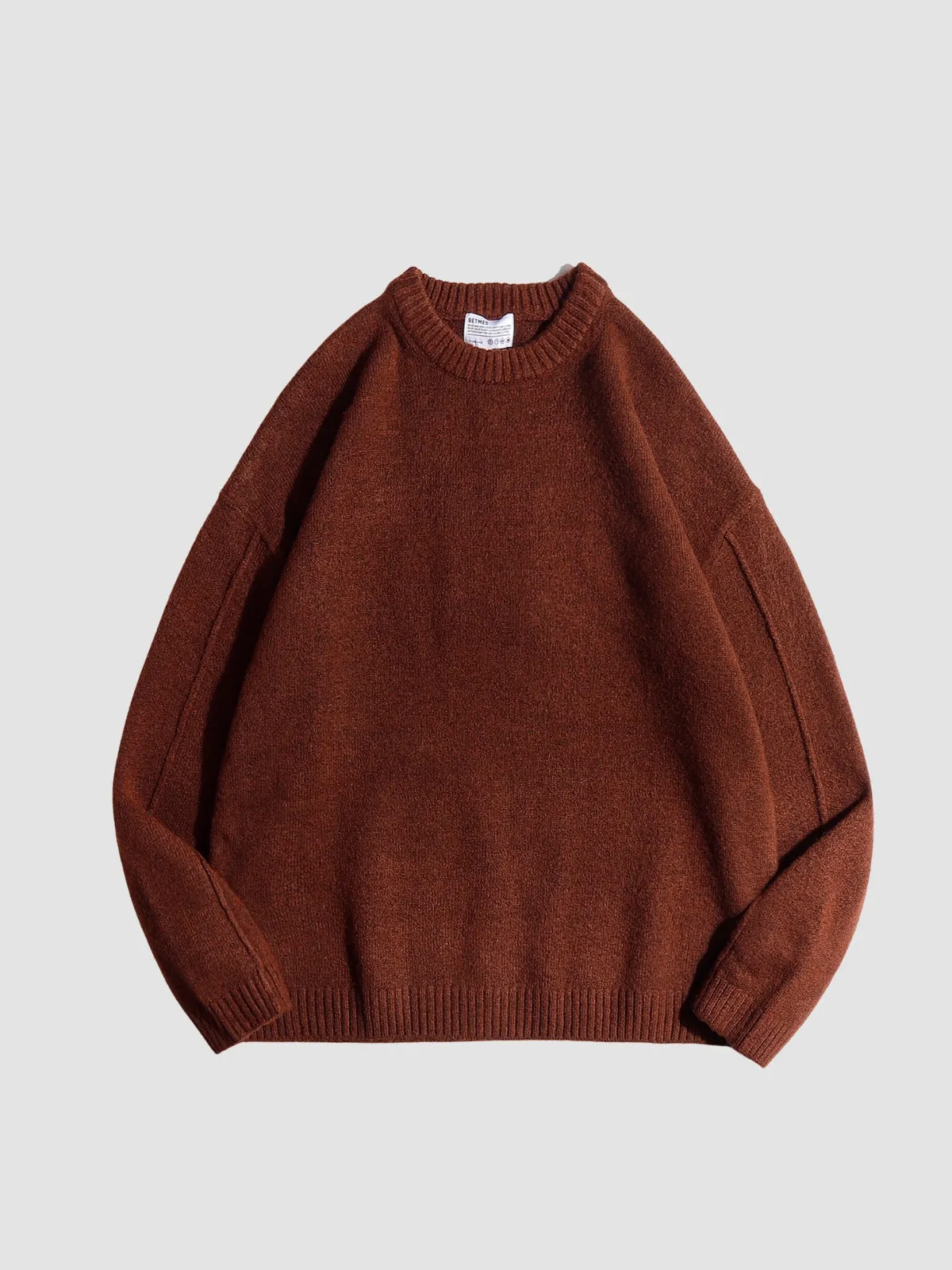 WLS Japanese Retro Solid Loose Sweater