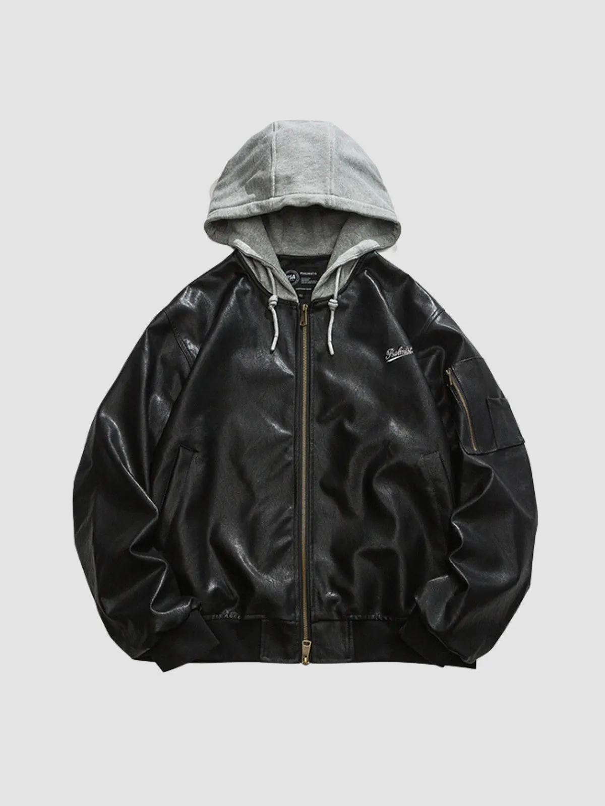 WLS Oversized Leather Retro Puffer Jacket