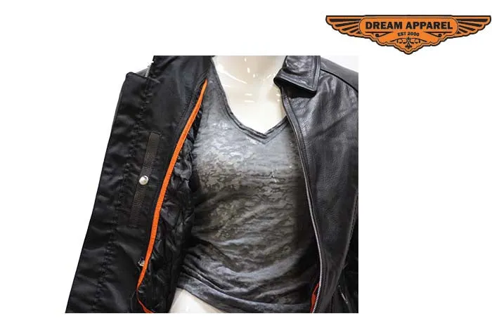 Womens Cowhide  Motorcycle Leather Jacket