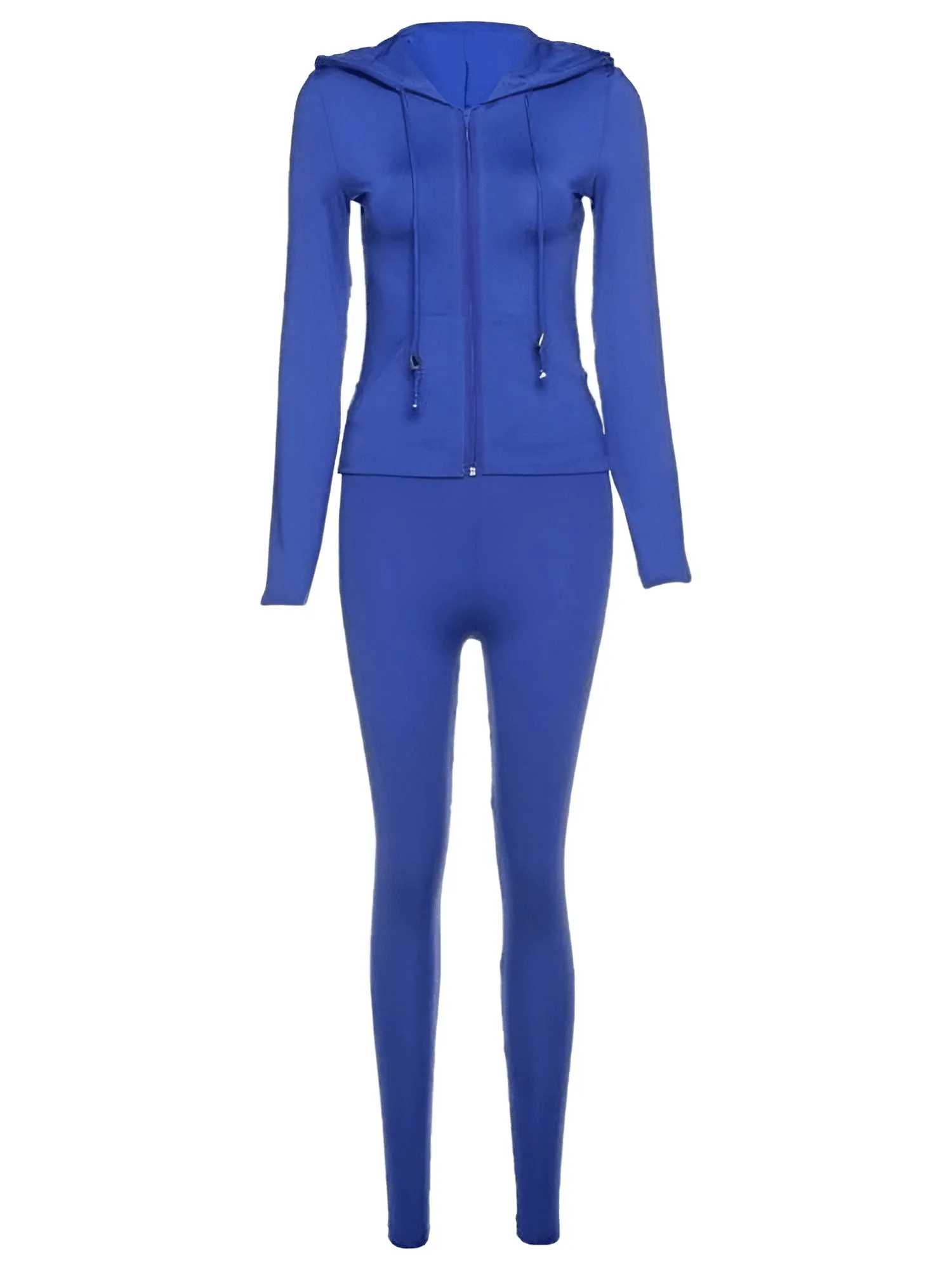 Women's Hooded Zipper Jacket   Leggings Tracksuit