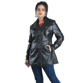 WOMENS LEATHER JACKET 41014 (BLACK)